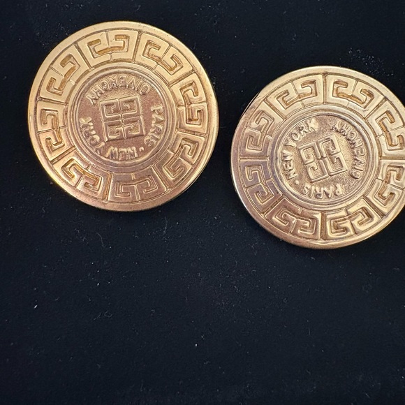 Givenchy Gold Plated Medallion Earrings - Picture 3 of 6